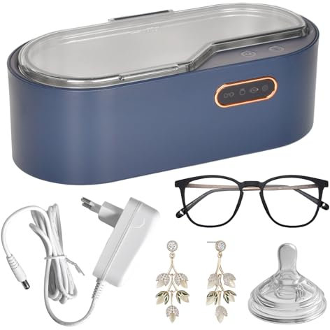 Nettoyeur Ultrasons 48 kHz,Ultrasonic Cleaner 450 ml,Nettoyeur Ultrasons avec 4 Modes de Nettoyage,Nettoyeur de Bijoux Nettoyeur à Ultrasons