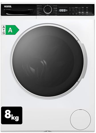 VESTEL VG-WFT2843WA Waschmaschine Frontlader/A / 8 kg / 1400 U/min/Adanced Inverter Motor / 15 Programme inkl. 12 min Kurzprogramm/AquaStop/Weiß