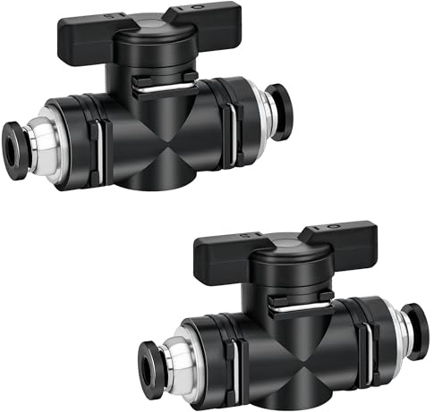TINGJS Conector Neumático Diámetro Interior 10 mm Válvula de Bola Neumática Válvula Manual Neumática Puede Controlar la Apertura y el Cierre del Fluido 2 Piezas