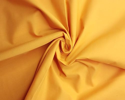 Polycotton -112cm, Durable for Sewing & Dressmaking (Mustard, 3 Meters)