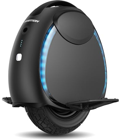 Monociclo elettrico INMOTION V6, per adulti, nero, motore da 500 W, autonomia fino a 30 km, limite di velocità 25 km/h, pneumatico tubeless da 14, nero