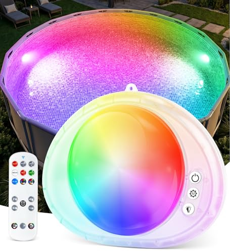 DeeprBlu 2026 Neu Poolbeleuchtung Unterwasser mit Fernbedienung, Whirlpool Beleuchtung mit Farbige Lichtershow, Magnetische Poolbeleuchtung Akku, IP68 Wasserfest Poollampen Unterwasser LED für Spa