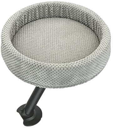 Cama de Escritorio para Gatos, cómodo de Dormir móvil para Descansar y Relajarse con cojín de Felpa, Percha elevada, Lugar de Descanso para Gatos, para Interiores y Exteriores, balcón, Exterior