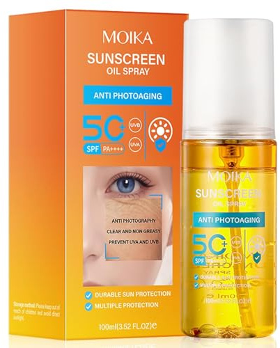Spray Solaire Transparent SPF50+, Protection Solaire Lotion Spray, 100ml Spray Solaire Très Haute Protection, Résistant à l'Eau, Haute Protection, Non Grasse, pour Tous Types de Peau