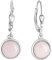 Zeeme Gemstones Damen Ohrringe 925/- Sterling Silber 2,7cm Rhodiniert Rosenquarz weiß 360230350