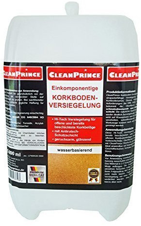Cleanprince 5 Litre Cork Sealed Cork Flooring 5.000 ML Einkomponentige Korkversiegelung Shiny Korkoberflächen Cork Seal New : Anti-rutsch-schutzschicht, Low Odour, Water-Based