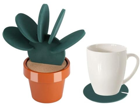 Set di 6 Sottobicchieri Creativi a Forma di Cactus, Sottobicchieri Moltifunzione Pastiglie Sottobicchieri Isolati per Decorazione Casa e Ufficio, di Inaugurazione della Casa