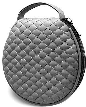 iSpchen CD Hüllen PU-Leder CD Tasche Aufbewahrung 20 Kapazität CDs Hülle CD Schutzhülle Aufbewahrungsbox CD-Brieftasche Tragbare Runde DVD Tasche Organizer mit Reißverschluss,Grau