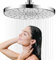JINYOMFLY Kopfbrause 25CM, Duschkopf Regendusche Groß, Hochdruck Kopfbrause Wassersparend, Runder Sparduschkopf 360° Verstellbarer (Silber)