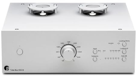Pro-Ject Tube Box DS3 B Dual-Mono True Balanced - Amplificatore Phono tubolare (argento)