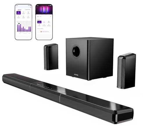 ULTIMEA 9.1ch Surround Sound System with Dolby Atmos, 2 Rear Speaker, 6.5 Wireless Subwoofer, RGB Light, App, Detachable Surround Sound System for Home Theater, Peak Power 470W, HDMI eARC, Apollo S90
