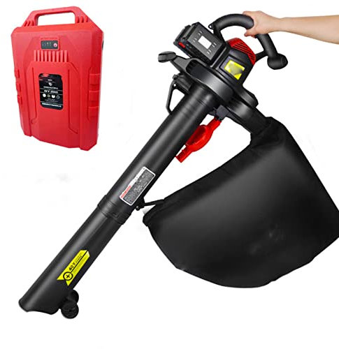 ERSINIAN Soplador y Aspirador de Hojas portátil, 40 V, eléctrico, de Litio, soplador y Aspirador, 2 en 1, para jardín, Patio, habitación, Exterior, con batería.