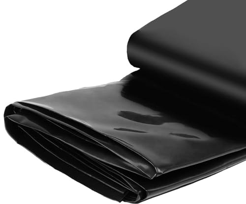 Revestimiento negro resistente para estanques, 4 x 4 m, base para estanques de peces, características de agua, arroyos y fuentes, perfecto para jardín, jardines acuáticos y revestimientos preformados