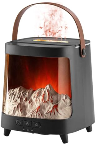 jamgeery Humidificateur de Flamme | Diffuseur d'Air Flamme Lumineux 7 Couleurs | Machine à Aromathérapie Silencieuse avec Minuterie et Télécommande 200ml | pour Bureau Chambre Maison Espace de Travail