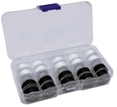 Nybrax Juego de 40 Bobinas para Máquina de Coser (con Estuche de Almacenamiento), Kit de Accesorios de Costura, Compatible con Máquinas de Coser Brother/Babylock/Janome/Elna/Singer (Blanco y Negro)