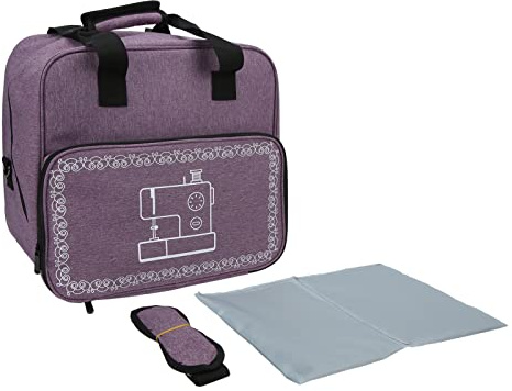 Kukyller Borsa per macchina da cucire, borsa per macchina da cucire di grande capacità con tasche multiple con tracolla (Viola)