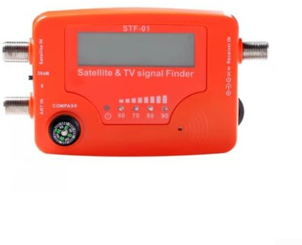 Bärbar för parabolantenn Finder 2-i-1 signalstyrkemätare med ton för HD TV-mottagning GPS-stil lokalisering 127 mm orange