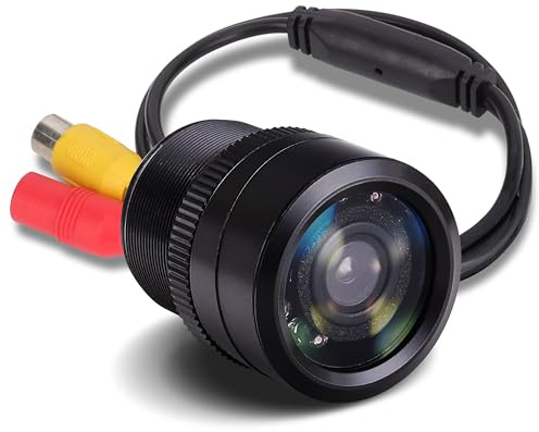 Flush Mount Rear View Camera - Marine Grade Waterproof 1.25'' Cam Built-in Distance Scale Lines Backup Parking/Reverse Assist IR Night Vision LEDs w/ 420 TVL Resolution & RCA Output - Pyle PLCM22IR