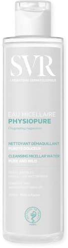 SVR - Physiopure Eau Micellaire - Nettoyant démaquillant pureté douceur - Pour peaux sensibles (visage, yeux, lèvres) - Magnésium oxygénant, complexe hydratant - 200 ml