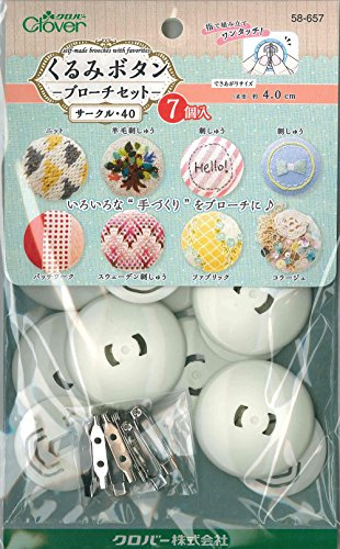 Clover 58-657 Walnut Button Brooch Set, Circle 40, Pack of 7