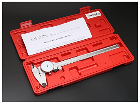 Accusize Industrial Tools 0-8'' by 0.001'' Precision Dial Caliper, Stainless Steel, in Fitted Box, P920-S218