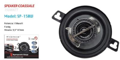 OISE ART STORE Trade Shop - Casse per Auto 150w 4 Vie Audio Volume Speaker Coassiale Musica Maxtech Sp-150w