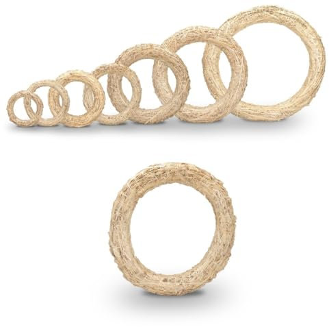 NaDeco Strohkranz Natur in 7 Größen zur Auswahl Strohkränze von klein bis groß Strohring Strohkranz Türkranz Kranz Rohling Strohrömer Roemer Strohkranz selber Machen, Größe:Ø 30 x 5.5 cm