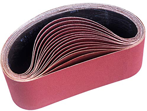 Sterbaum Slipband 100 x 610 mm, set med slipband (3 vardera av kornstorlekarna 80/120/150/240/400) för bandslip för slipning, vässning och rostborttagning (15 delar)