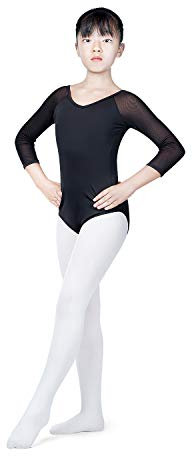 NEWCHAO Mädchen tanzen Ballett Strumpfhose Footed Student Training Strumpfhose für Kinder Erwachsene Weiß Pink XS-L