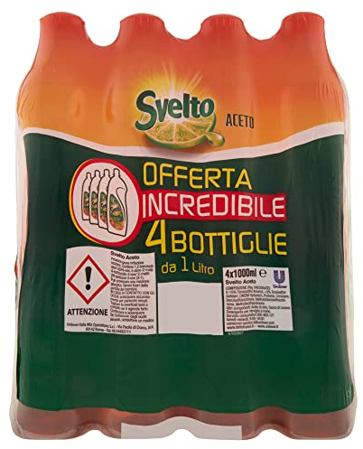Svelto Detersivo Piatti con Aceto e Limone 4x1L
