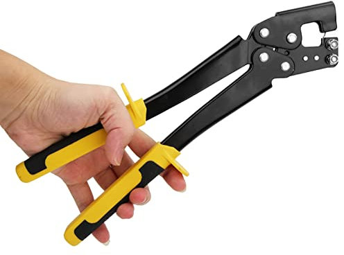 Bolzenquetschzange für Deckendekoration, 0,3 x 0,8 cm Lochbereich, für Stahlplatten 0,5-0,8 mm, mit rutschfestem Griff