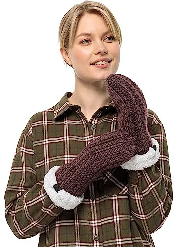 Jack Wolfskin Damen Highloft Knit Mitten W Handschuh, Boysenberry, M