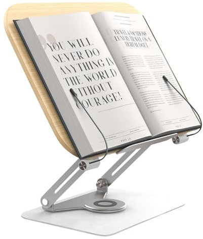 Gwezmxs Leggio per Libri, Portatile Legno Supporto per Libri Regolabile, Bambù Grandi Pieghevole Poggia Libro, Book Stand Holder