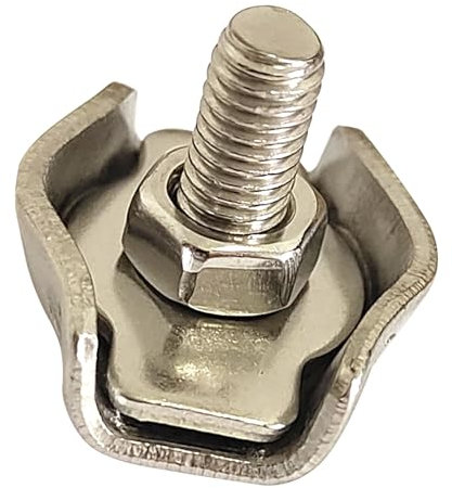 Drehseilklemmen 20 Stk Edelstahl Klemme 1 mm ~ 1.5 mm Dicke Stahlseil Klemmen Einzelclip Korrosionsbeständig für Stahldrahtanschluss auf Zaun String Markise