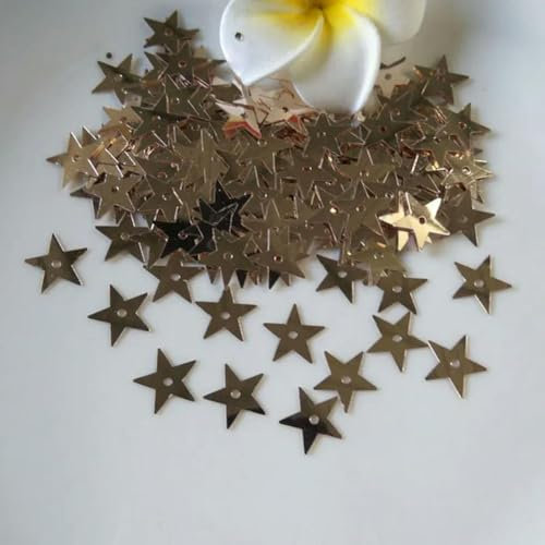 VICIYOO Pailletten, 3 mm, 5 mm, 7 mm, 10 mm, 13 mm, 15 mm, 20 mm, mittleres Loch, Stern, Massenpailletten, Bastelpailletten, Nähen von Kleidung, 10 g