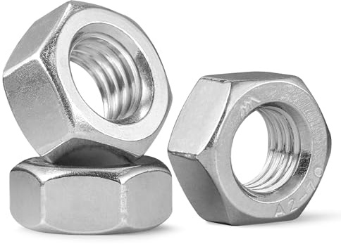 BNUOK 20 Pack M10-1.5 Hex Nuts, Stainless Steel 304 (18-8) Hex Nut, M10 Nuts Standard Metric Coarse Thread Hex Machine Screw Nuts