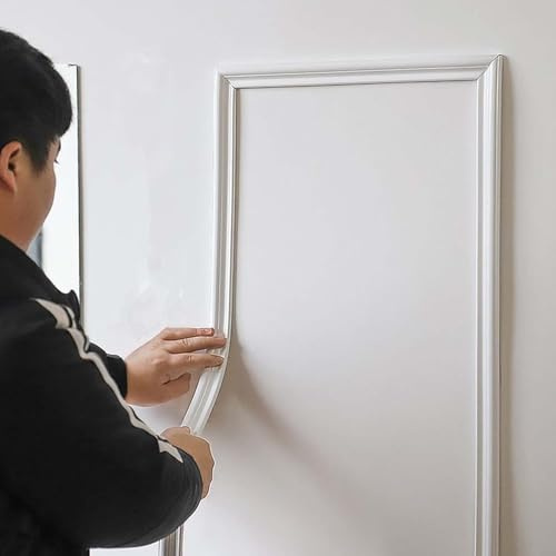 Bordes de papel tapiz autoadhesivos, 229.9 cm x 7.9 cm, impermeable, zócalo de espuma, bordes de pared autoadhesivos, línea de corte de pared 3D, rollo de borde de línea anticolisión para borde de
