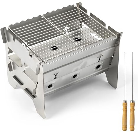 GwaOery Barbecue portatile a carbonella piccola griglia per barbecue da viaggio all'aperto per campeggio giardino picnic design staccabile mini tavolo cucina casa feste grigliate