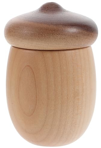 jojofuny Palillero de Madera en Forma de Bellota de Nogal Negro, Compacto Tapa Sellada para Palillos de Dientes, Porta Palillos de Cocina Decorativo para Hogar, Oficina y Restaurante