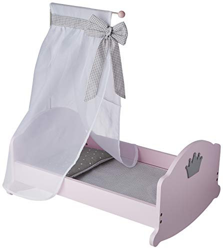 roba Puppenwiege Serie 'Sophie', zum Wiegen inkl. textiler Ausstattung, Bettwäsche und Himmel, rosa