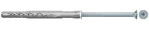 fischer Langschaftdübel SXRL 10x120 T, hochwertiger Dübel mit passender Senkkopfschraube (50 Stk.), Nylondübel für optimalen Halt & leichte Montage in Beton, Ziegel und Porenbeton, Grau