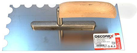 DECOREX HD - Espátula dentada semicircular dentada (13 x 27 cm)