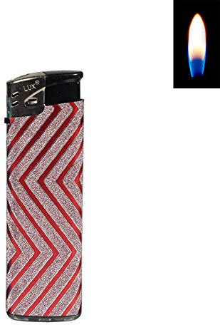 SEPILO - Accendino con glitter piezoelettrico e fiamma morbida, aspetto molto bello con veri motivi di luccichio (1 accendino (rosso)