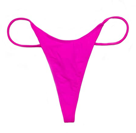 SHEKINI Femme Maillot de Bain Bikini Bas de Bikini Brésilien Thong Swim Trunks String Bas de Maillots Sexy Bas de Bikini de Plage（S,Rose Fluorescent B）