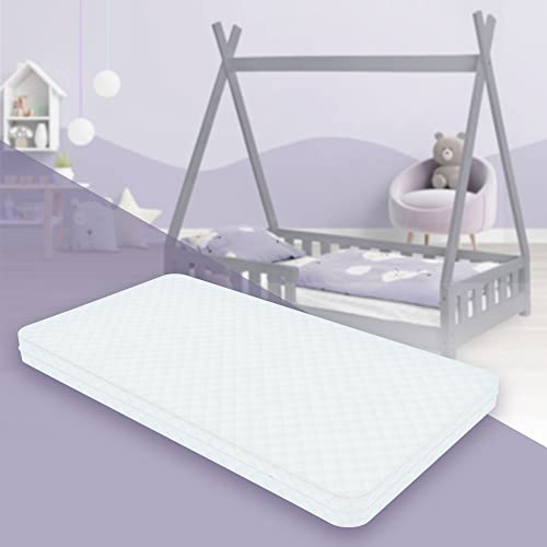ML-Design Colchón para Cama Infantil 80x160x10 cm Espuma Fría Poliéster Testado para Sustancias Nocivas Hipoalergénico Certificado Oeko Tex 100 con Cremallera Y Funda Lavable para Cuna De Bebé Niños