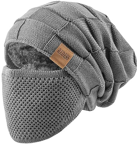 REDESS Bonnet pour Homme et Femme Chapeaux d'hiver Chauds Bonnet de crâne tricoté épais