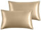 Yorkshire Bedding Satin Pillow Cases 2 Pack – Luxurious Champagne Pillowcases For Hair and Skin Standard Size with Envelope Closure Hypoallergenic 50 x 75 cm
