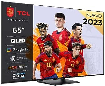 TV QLED TCL 65C745 165 cm 4K UHD Google TV 2023 Aluminium brossé
