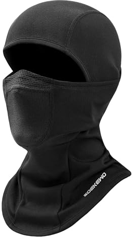 SoeKewo Balaclavas for Men, Thermal Fleece Lined Windproof Breathable Ski Mask for Skiing Motorcycle Cycling Running, Black