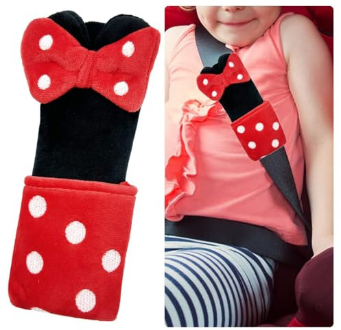 BJPERFMS Minnie Gurtpolster Kinder, Mickey Gurtschoner Kinder Auto, Minnie Sicherheitsgurt Polster, Gurtschutz Kinder Auto, Gurtschoner Auto, Minnie Sicherheitsgurt Schulterpolster, für Kinder